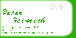 peter heinrich business card